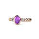 1 - Carolyn Oval Cut Amethyst and Diamond Three Stone Engagement Ring 