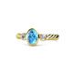 1 - Carolyn Oval Cut Blue Topaz and Diamond Three Stone Engagement Ring 