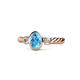 1 - Carolyn Oval Cut Blue Topaz and Diamond Three Stone Engagement Ring 