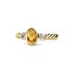 1 - Carolyn Oval Cut Citrine and Diamond Three Stone Engagement Ring 