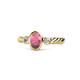 1 - Carolyn Oval Cut Rhodolite Garnet and Diamond Three Stone Engagement Ring 