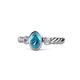 1 - Carolyn Oval Cut London Blue Topaz and Diamond Three Stone Engagement Ring 