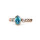 1 - Carolyn Oval Cut London Blue Topaz and Diamond Three Stone Engagement Ring 