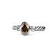 1 - Carolyn Oval Cut Smoky Quartz and Diamond Three Stone Engagement Ring 