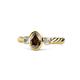 1 - Carolyn Oval Cut Smoky Quartz and Diamond Three Stone Engagement Ring 