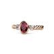 1 - Carolyn Oval Cut Ruby and Diamond Three Stone Engagement Ring 