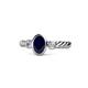 1 - Carolyn Oval Cut Blue Sapphire and Diamond Three Stone Engagement Ring 