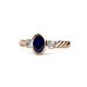 1 - Carolyn Oval Cut Blue Sapphire and Diamond Three Stone Engagement Ring 