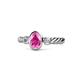 1 - Carolyn Oval Cut Pink Sapphire and Diamond Three Stone Engagement Ring 