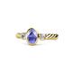 1 - Carolyn Oval Cut Tanzanite and Diamond Three Stone Engagement Ring 