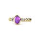 1 - Carolyn Oval Cut Amethyst and Diamond Three Stone Engagement Ring 