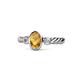 1 - Carolyn Oval Cut Citrine and Diamond Three Stone Engagement Ring 