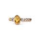 1 - Carolyn Oval Cut Citrine and Diamond Three Stone Engagement Ring 