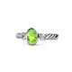 1 - Carolyn Oval Cut Peridot and Diamond Three Stone Engagement Ring 
