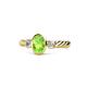 1 - Carolyn Oval Cut Peridot and Diamond Three Stone Engagement Ring 