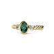 1 - Carolyn Oval Cut Emerald and Diamond Three Stone Engagement Ring 