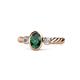 1 - Carolyn Oval Cut Emerald and Diamond Three Stone Engagement Ring 