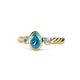 1 - Carolyn Oval Cut London Blue Topaz and Diamond Three Stone Engagement Ring 