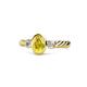 1 - Carolyn Oval Cut Yellow Sapphire and Diamond Three Stone Engagement Ring 