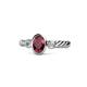 1 - Carolyn Oval Cut Ruby and Diamond Three Stone Engagement Ring 
