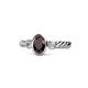 1 - Carolyn Oval Cut Red Garnet and Diamond Three Stone Engagement Ring 