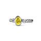 1 - Carolyn Oval Cut Yellow Sapphire and Diamond Three Stone Engagement Ring 