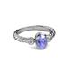 3 - Carolyn Oval Cut Tanzanite and Diamond Three Stone Engagement Ring 