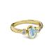3 - Carolyn Oval Cut Aquamarine and Diamond Three Stone Engagement Ring 