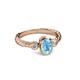 3 - Carolyn Oval Cut Blue Topaz and Diamond Three Stone Engagement Ring 