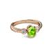 3 - Carolyn Oval Cut Peridot and Diamond Three Stone Engagement Ring 