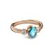 3 - Carolyn Oval Cut London Blue Topaz and Diamond Three Stone Engagement Ring 