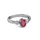 3 - Carolyn Oval Cut Ruby and Diamond Three Stone Engagement Ring 