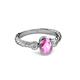 3 - Carolyn Oval Cut Pink Sapphire and Diamond Three Stone Engagement Ring 