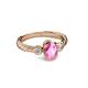 3 - Carolyn Oval Cut Pink Sapphire and Diamond Three Stone Engagement Ring 