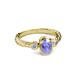 3 - Carolyn Oval Cut Tanzanite and Diamond Three Stone Engagement Ring 