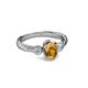 3 - Carolyn Oval Cut Citrine and Diamond Three Stone Engagement Ring 