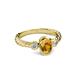 3 - Carolyn Oval Cut Citrine and Diamond Three Stone Engagement Ring 