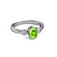 3 - Carolyn Oval Cut Peridot and Diamond Three Stone Engagement Ring 