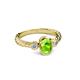 3 - Carolyn Oval Cut Peridot and Diamond Three Stone Engagement Ring 