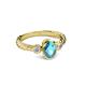 3 - Carolyn Oval Cut London Blue Topaz and Diamond Three Stone Engagement Ring 