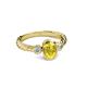 3 - Carolyn Oval Cut Yellow Sapphire and Diamond Three Stone Engagement Ring 