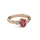 3 - Carolyn Oval Cut Ruby and Diamond Three Stone Engagement Ring 
