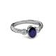 3 - Carolyn Oval Cut Blue Sapphire and Diamond Three Stone Engagement Ring 
