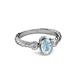 3 - Carolyn Oval Cut Aquamarine and Diamond Three Stone Engagement Ring 