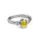3 - Carolyn Oval Cut Yellow Sapphire and Diamond Three Stone Engagement Ring 