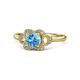1 - Kyra Signature Blue Topaz and Diamond Engagement Ring 