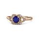 1 - Kyra Signature Blue Sapphire and Diamond Engagement Ring 