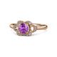 1 - Kyra Signature Amethyst and Diamond Engagement Ring 