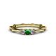 1 - Twyla Diamond and Emerald Three Stone Ring 