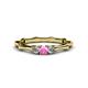 1 - Twyla Diamond and Pink Sapphire Three Stone Ring 